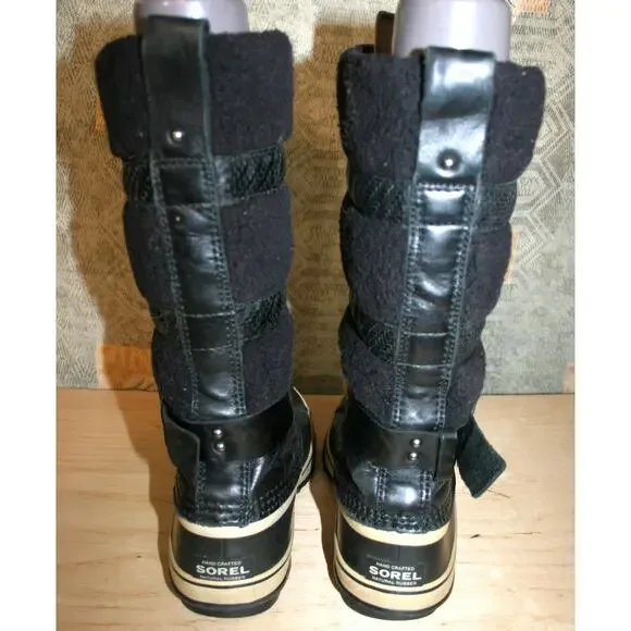 Sorel Helen of Tundra Black Leather& Wool Winter Boots 9 / 41 1/3 - Picture 4 of 7